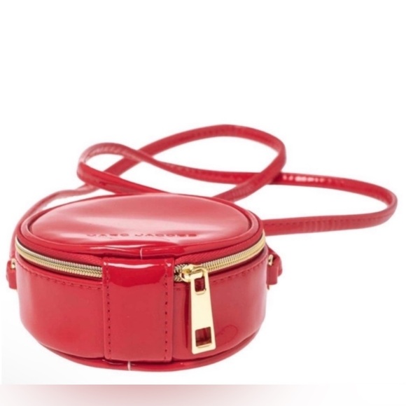 MARC JACOBS Mini 4" Red Patent Leather Crossbody Round Circle Canteen Bag NWT - Picture 11 of 12